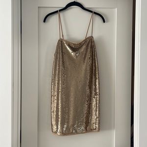 Free people gold sequined dress